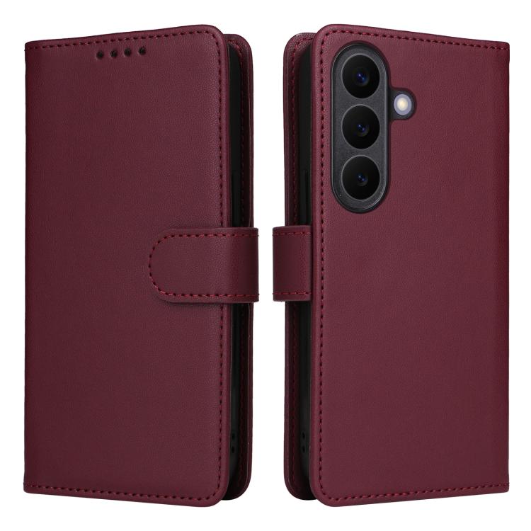 For Galaxy S26 5G BETOPNICE BN-005 2 in 1 Detachable Imitate Genuine Leather Phone Case(Wine Red)