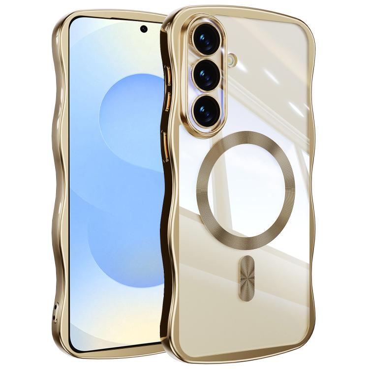 For Galaxy S26 5G Big Wave Electroplating MagSafe Magnetic Phone Case(Gold)