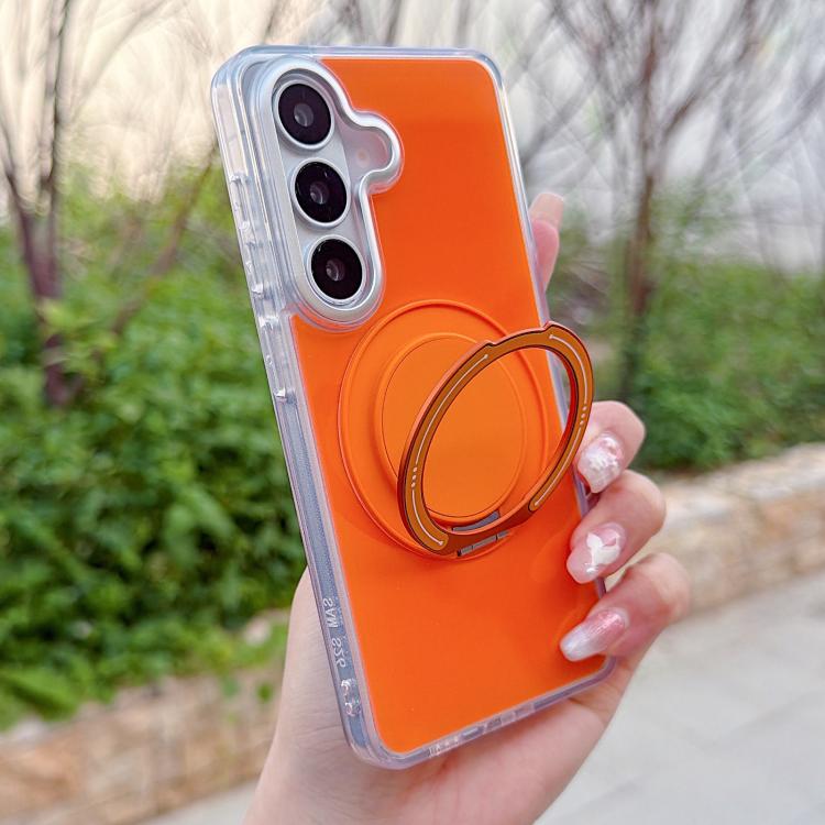 For Galaxy S26 5G Color Magnetic Ring Holder Phone Case(Orange)