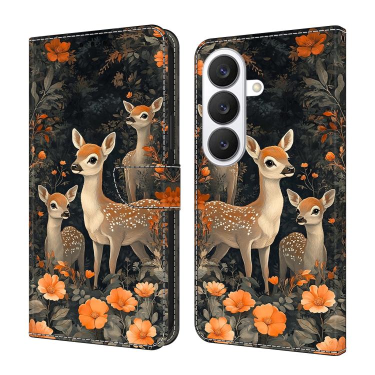 For Galaxy S26 5G Crystal-Like Painted Vegan Leather Phone Case(Deer Herd)