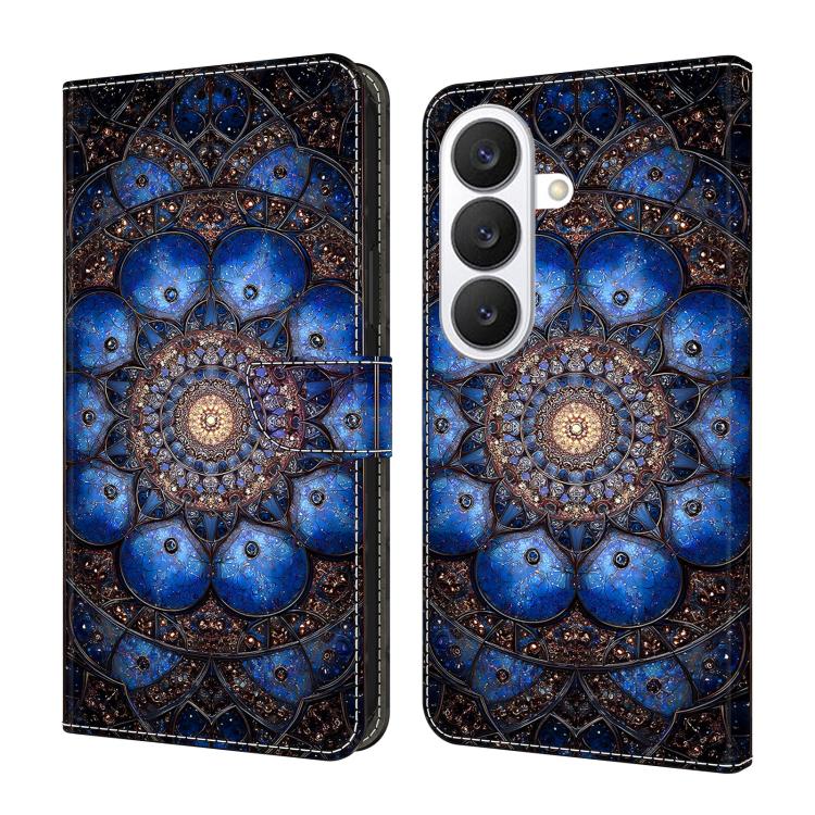 For Galaxy S26 5G Crystal-Like Painted Vegan Leather Phone Case(Glass Gemstones)