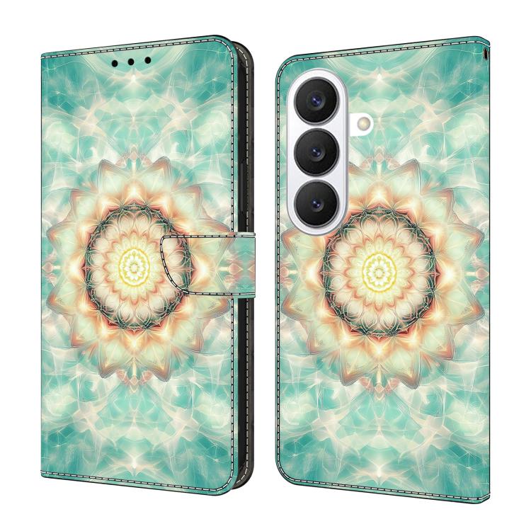 For Galaxy S26 5G Crystal-Like Painted Vegan Leather Phone Case(Glass Light)