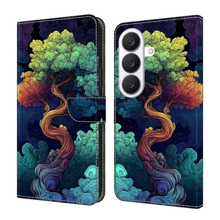 For Galaxy S26 5G Crystal-Like Painted Vegan Leather Phone Case(Spruce)