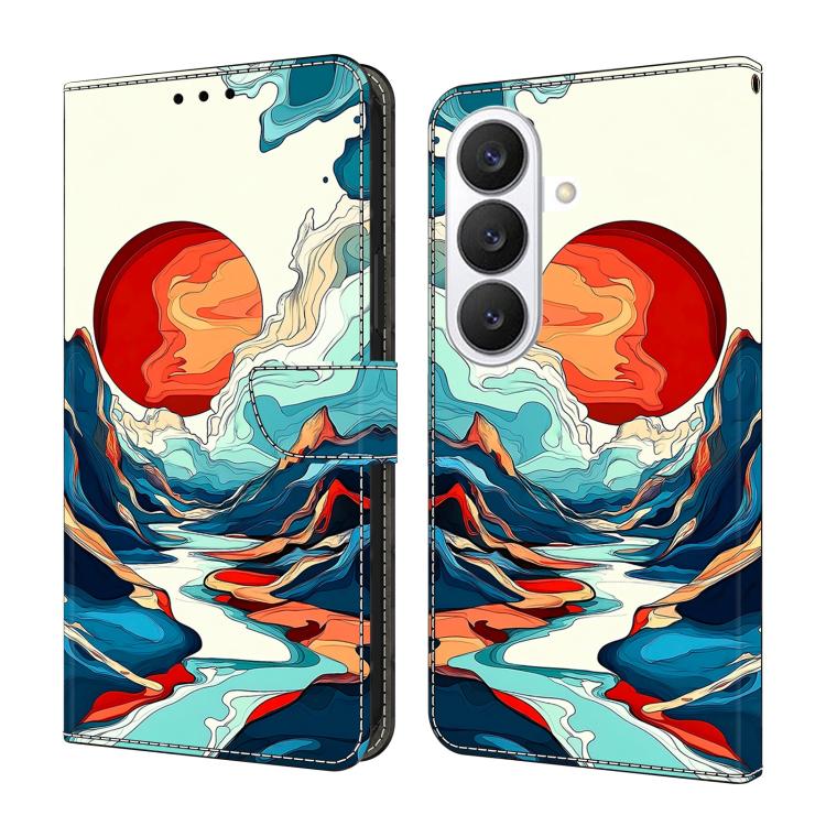 For Galaxy S26 5G Crystal-Like Painted Vegan Leather Phone Case(Sun)