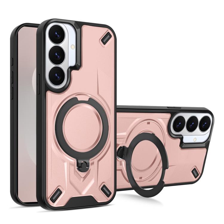 For Galaxy S26 5G Dijia Rotating Bracket Magnetic Phone Case(Rose Gold)