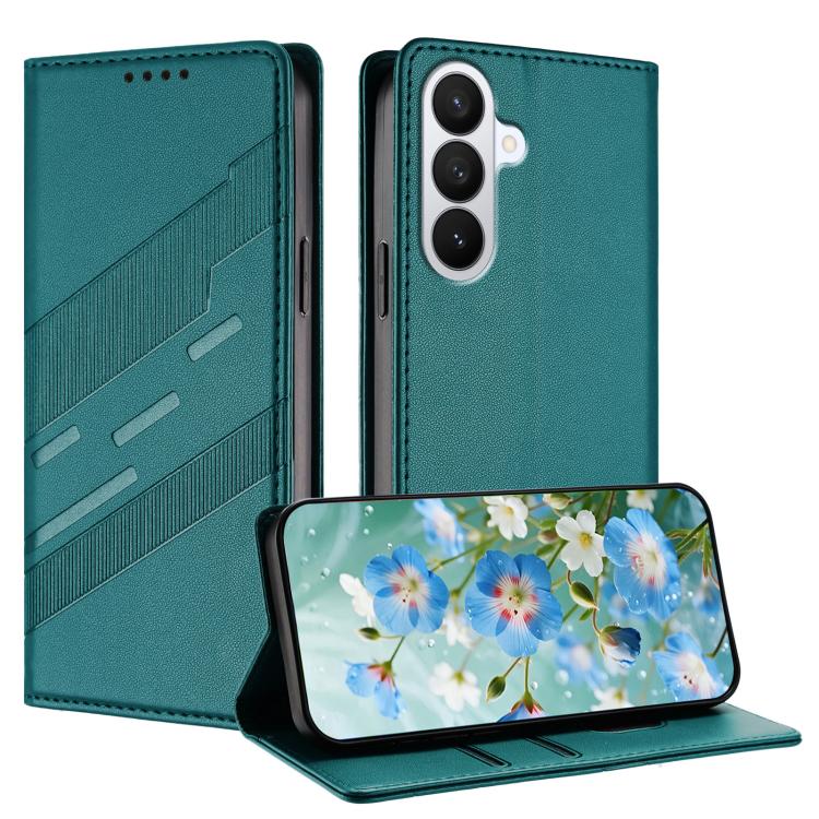 For Galaxy S26 5G Embossed Multi-functional Wallet Retro Leather Phone Case(Dark Green)