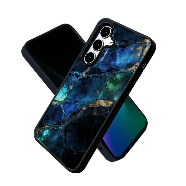 For Galaxy S26 5G Marble Pattern Magnetic Phone Case(Blue Emerald Marble)