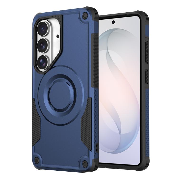 For Galaxy S26 5G Metallic Paint Magnetic PC Hybrid TPU Phone Case(Blue)