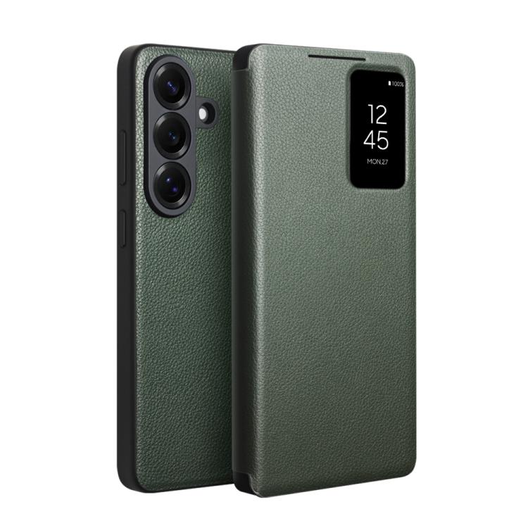 For Galaxy S26 5G QIALINO Magnetic Genuine Leather Phone Case(Green)