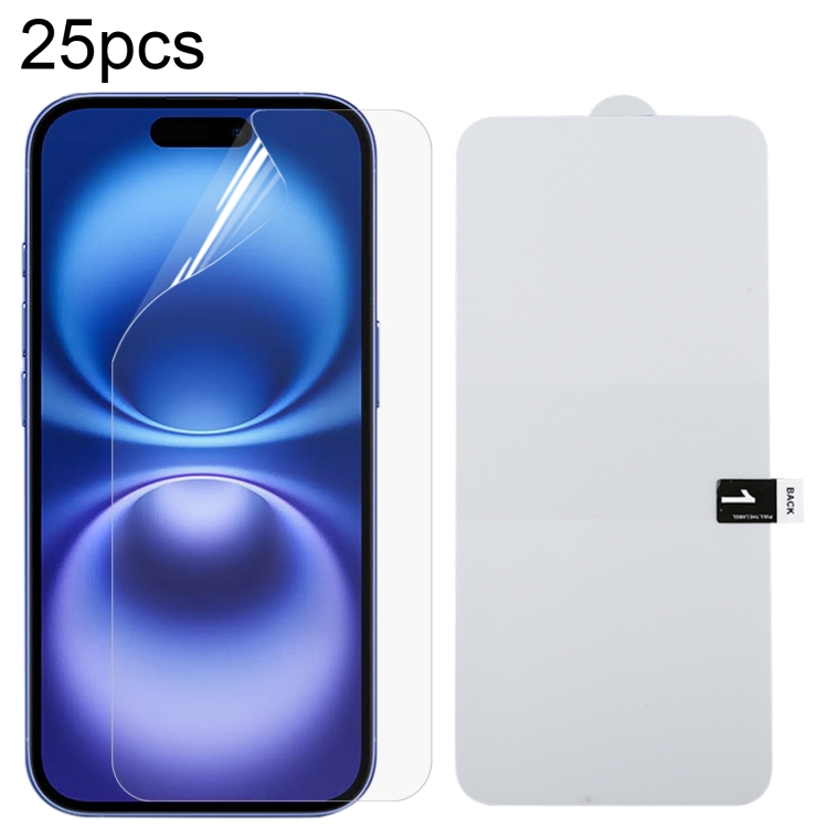 For iPhone 16 25pcs Full Screen Protector Explosion-proof Hydrogel Film