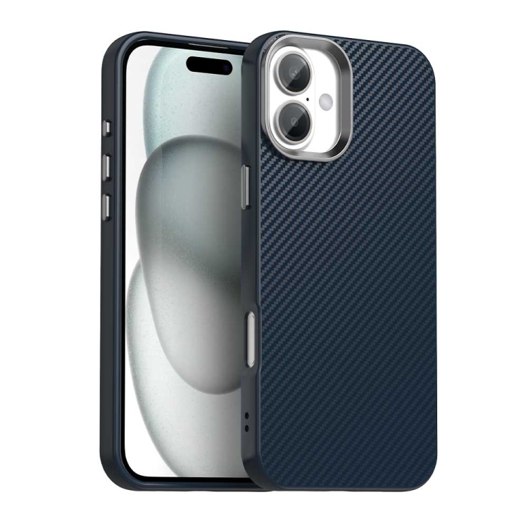 For iPhone 16 Carbon Fiber Series IMD Phone Case(Blue)