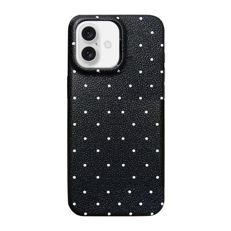 For iPhone 16 Dopamine Dots Pattern Silicone Phone Case(Black)