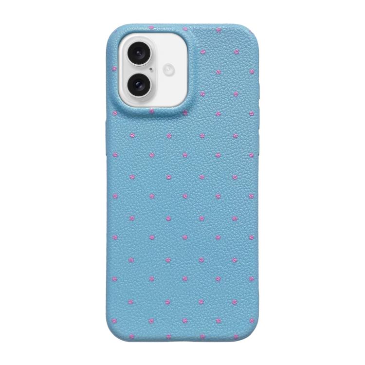 For iPhone 16 Dopamine Dots Pattern Silicone Phone Case(Blue)
