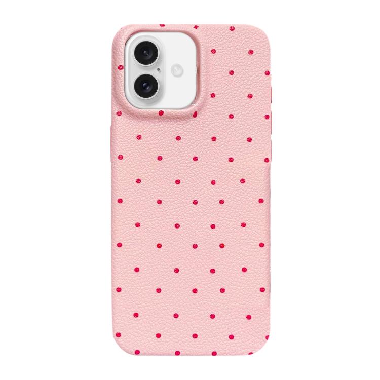 For iPhone 16 Dopamine Dots Pattern Silicone Phone Case(Pink)