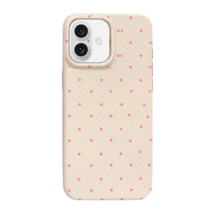 For iPhone 16 Dopamine Dots Pattern Silicone Phone Case(White)