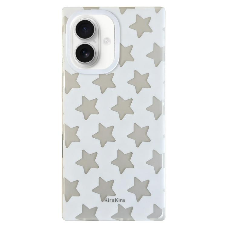 For iPhone 16 Electroplated Frosted Solid Color Five-Pointed Star Pattern Phone Case(White)