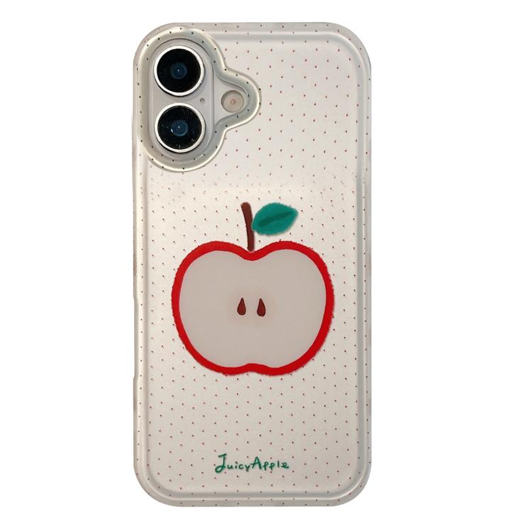 For iPhone 16 Frosted Black Polka Dot Full Coverage TPU Phone Case(Apple)
