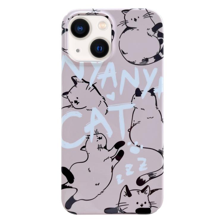 For iPhone 16 Painted Pattern PC Phone Case(CATs)