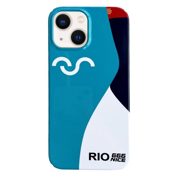 For iPhone 16 Painted Pattern PC Phone Case(Contrasting Blue)