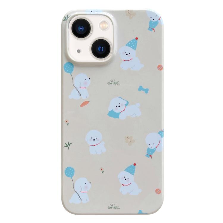 For iPhone 16 Painted Pattern PC Phone Case(Milk Yellow Dog)
