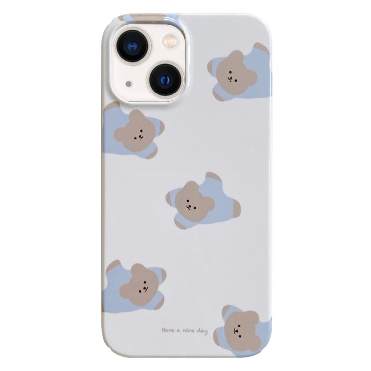 For iPhone 16 Painted Pattern PC Phone Case(Papa Bear)