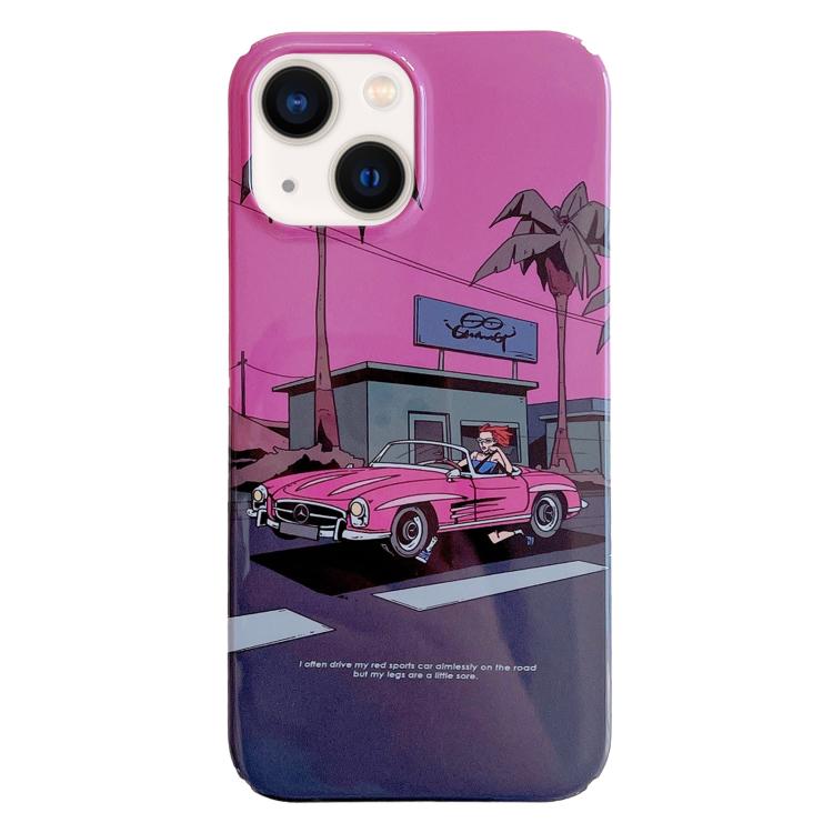 For iPhone 16 Painted Pattern PC Phone Case(Sweet Cool Girl)