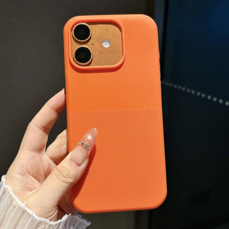 For iPhone 16 Polka Dot Velvet TPU Shockproof Magnetic Phone Case(Orange)