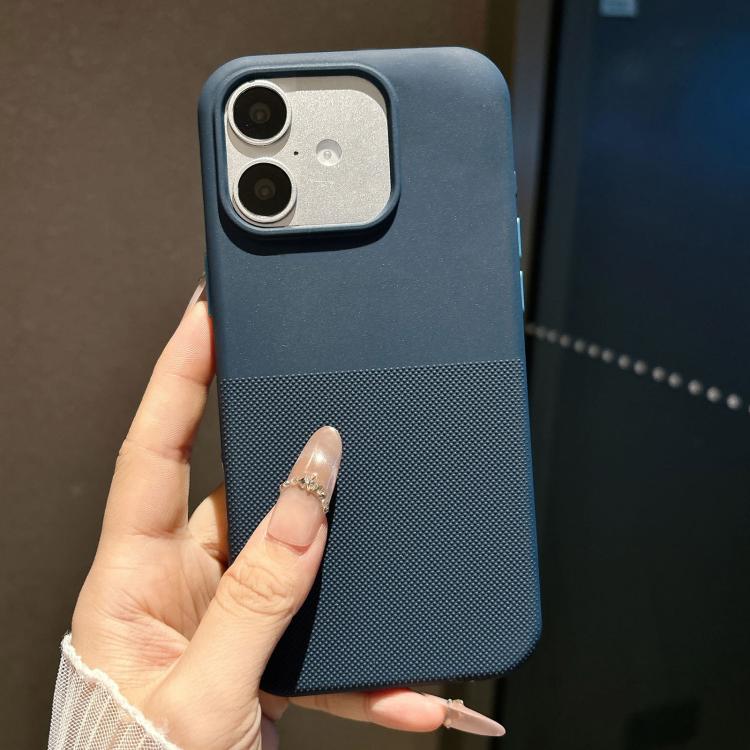 For iPhone 16 Polka Dot Velvet TPU Shockproof Magnetic Phone Case(Royal Blue)