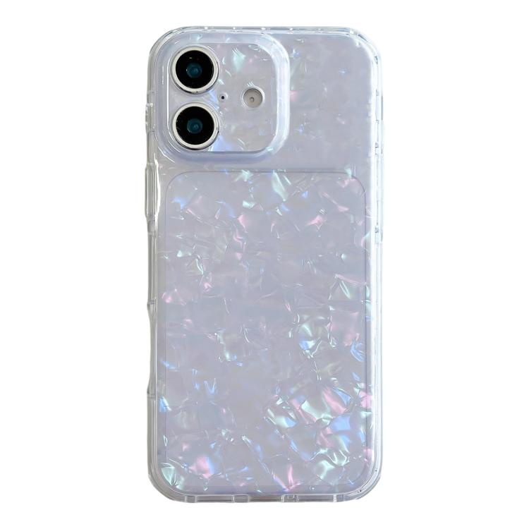 For iPhone 16 Shell Texture IMD Acrylic TPU Phone Case(Light Purple)