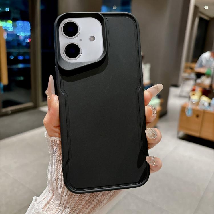 For iPhone 16 Slim Waist Design Soft TPU Shockproof Phone Case(Black)
