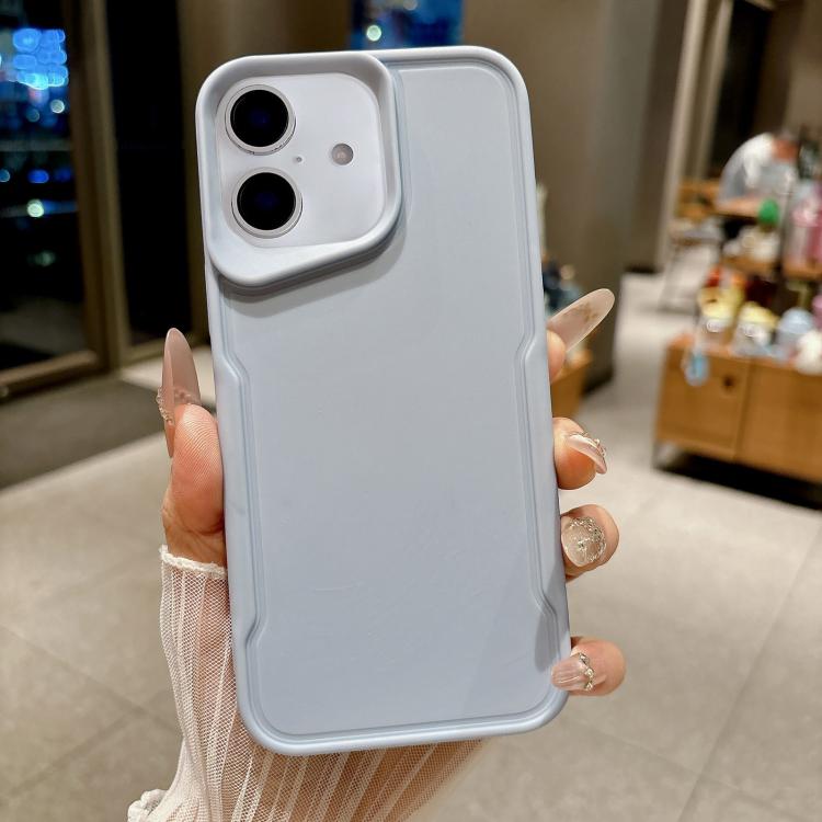 For iPhone 16 Slim Waist Design Soft TPU Shockproof Phone Case(Sierra Blue)