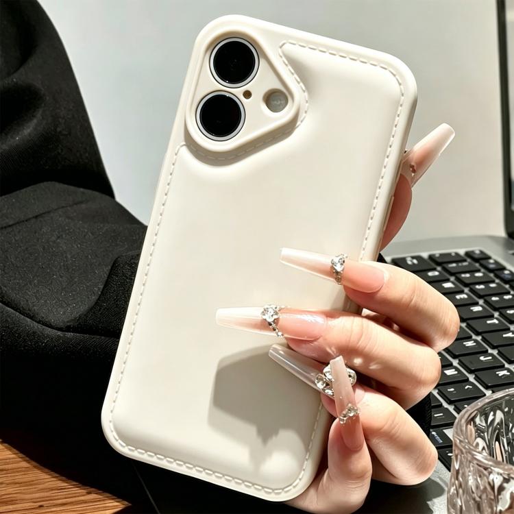 For iPhone 16 Solid Color Shockproof Air-Cushion TPU Phone Case(Beige)