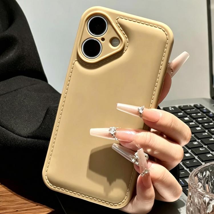 For iPhone 16 Solid Color Shockproof Air-Cushion TPU Phone Case(Milk Tea)