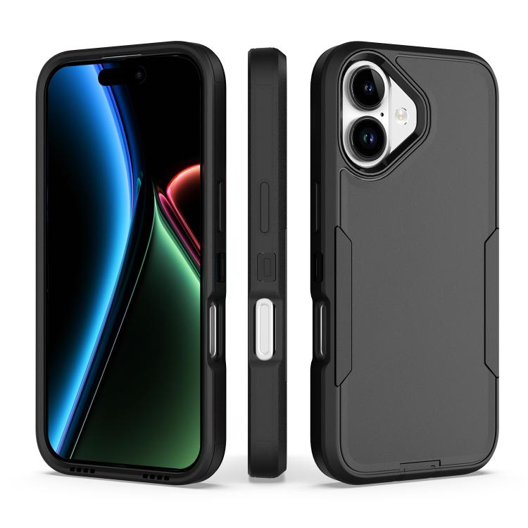 For iPhone 17 2 in 1 PC Hybrid TPU Phone Case(Black)