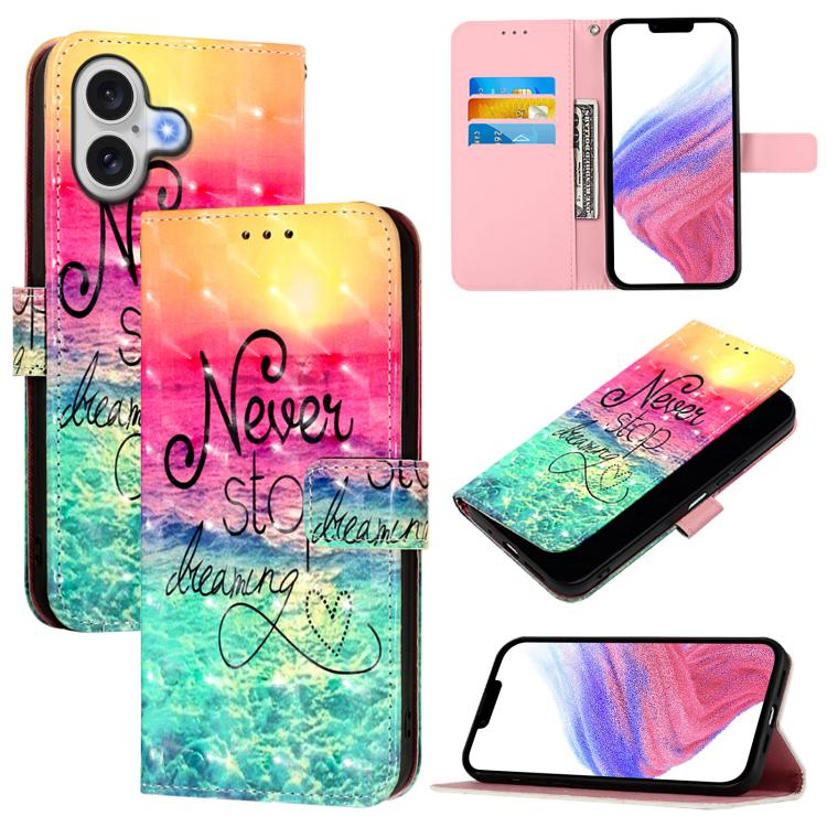 For iPhone 17 3D Painting Horizontal Flip Leather Phone Case(Chasing Dreams)
