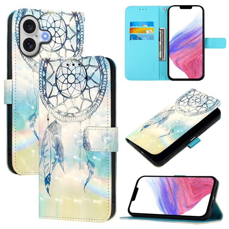 For iPhone 17 3D Painting Horizontal Flip Leather Phone Case(Dream Wind Chimes)