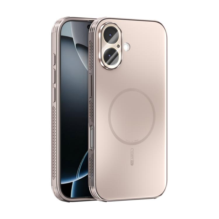 For iPhone 17 ABEEL Heat Dissipation Frosted MagSafe Phone Case with Lens Film(Rose Gold)