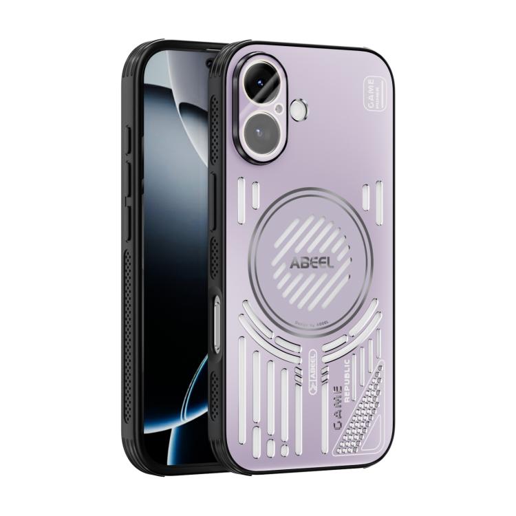 For iPhone 17 ABEEL Ice Fox Series Magsafe Heat Sink Cooling Phone Case(Pink Purple)