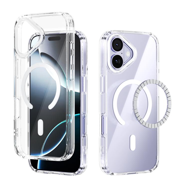 For iPhone 17 ABEEL MagSafe Magnetic Color Ring Anti-scratch Transparent Phone Case(White)