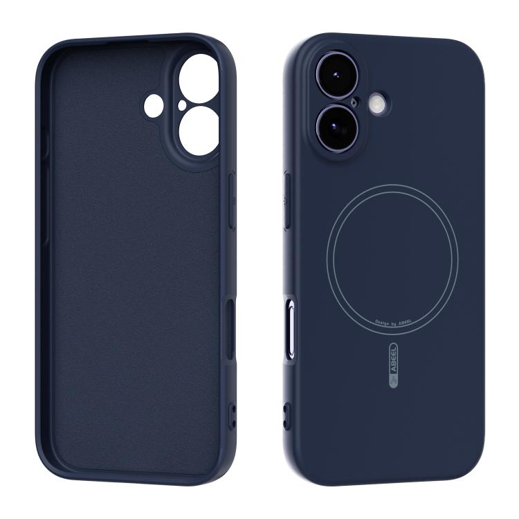 For iPhone 17 ABEEL Skin-friendly Feel Magsafe Liquid Silicone Phone Case(Blue)