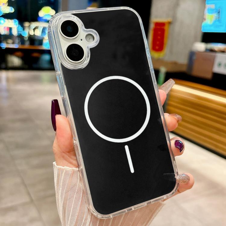 For iPhone 17 Acrylic MagSafe Fine Circle Magnetic Phone Case(Black)