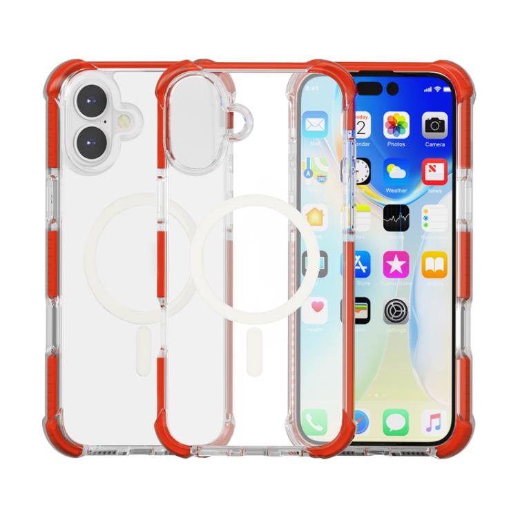 For iPhone 17 Acrylic Magsafe Magnetic Shockproof Phone Case(Red)