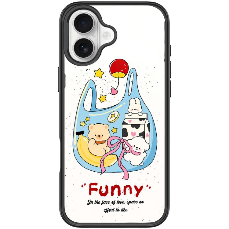 For iPhone 17 Adorable Handbag Bear Pattern Magnetic Phone Case(Black)
