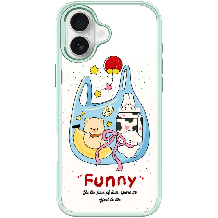 For iPhone 17 Adorable Handbag Bear Pattern Magnetic Phone Case(Light Green)
