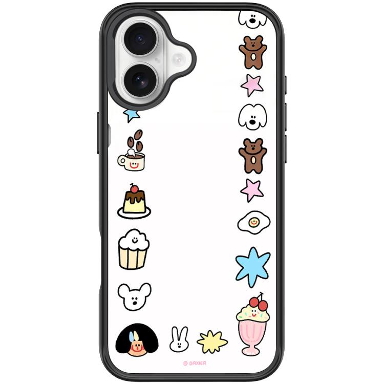For iPhone 17 Adorable Little Guy Pattern Magnetic Phone Case(Black)