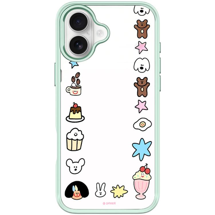 For iPhone 17 Adorable Little Guy Pattern Magnetic Phone Case(Light Green)