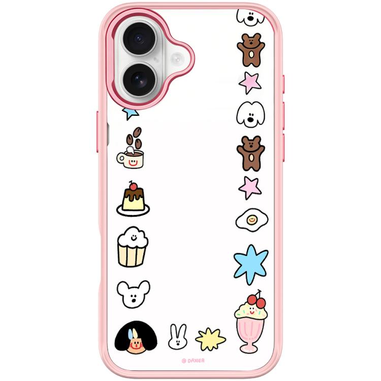 For iPhone 17 Adorable Little Guy Pattern Magnetic Phone Case(Pink)