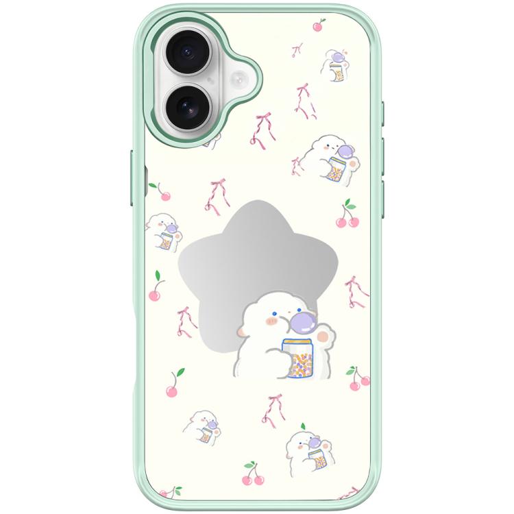 For iPhone 17 Adorable Star Sheep Pattern Magnetic Phone Case(Light Green)