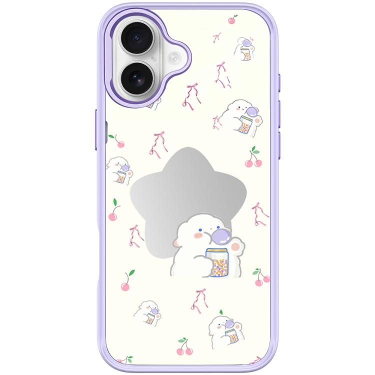 For iPhone 17 Adorable Star Sheep Pattern Magnetic Phone Case(Light Purple)