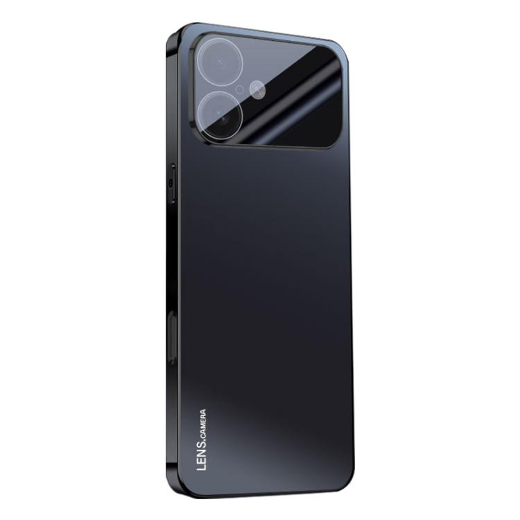 For iPhone 17 AG Frosted Electroplating Acrylic Phone Case(Black)